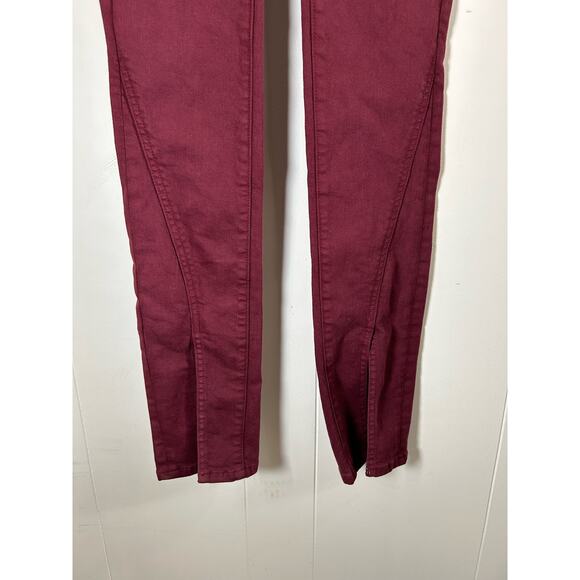 Mother Jeans The Rascal Sliced Up Heel Jeans In Burgundy Women’s Size 24 NWOT - Picture 5 of 10